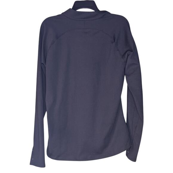 ASICS Black Quarter Zip Activewear Pullover With Thumb Holes Fleece Lining - Picture 4 of 4